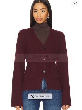 Pistola Aeron V-Neck Button Cardigan Sweater - Claret